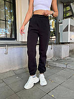 Зимние спортивные штаны женские на флисе Lilo черные Брюки женские зима с начесом Топ качества