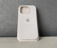 Чехол silicone case на iphone 14 Pro с микрофиброй силиконовый для айфона 14 Про Белый