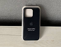 Чехол silicone case на iphone 14 Pro с микрофиброй силиконовый для айфона 14 Про черный
