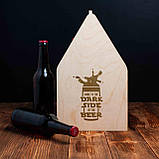 Ящик для пива "Come to the dark side of the beer" для 6 пляшок, Світле дерево, англійська, фото 2