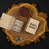Камені для віскі "Dad boss" 6 штук у подарунковій коробці, англійська, фото 3