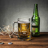 Кухоль для пива "Папа №1 во всем мире" з ручкою у крафтовій коробці, фото 2