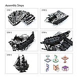 Тривимірна головоломка-конструктор Cubic Fun Корабель Чорної Бороди Помста Королеви Ганни великий T4018h, фото 7