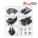 Тривимірна головоломка-конструктор Cubic Fun Корабель Чорної Бороди Помста Королеви Ганни великий T4018h, фото 8