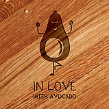 Дошка для нарізки "In love with avocado", 25 см, англійська, фото 3