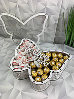 Подарочный шоколадный набор для девушки с конфетками набор в форме бабочки для жены, мамы, ребенка Nbox-63