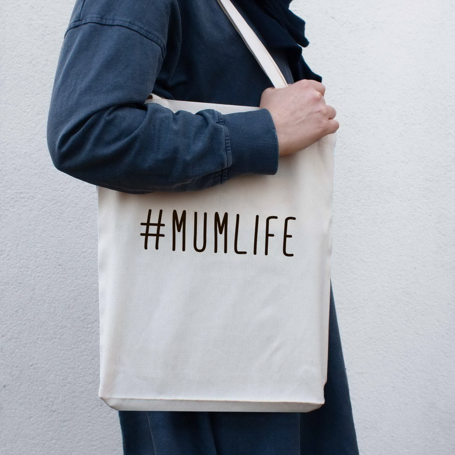 Екосумка "#Mumlife", Бежевий, англійська