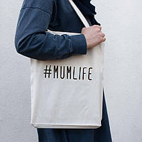 Екосумка "#Mumlife", Бежевий, англійська