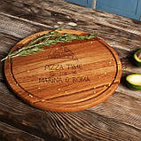 Дошка для нарізки "Pizza time" іменна, 35 см, англійська, фото 2