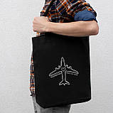 Екосумка-шопер "Крилатим грунту не треба", чорна, фото 2