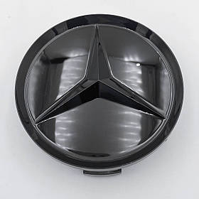 Ковпачки в диски Mercedes Benz (Мерс) 75 мм Повністю глянсово Чорний