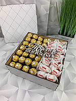 Подарочный шоколадный набор для девушки с конфетками набор в форме квадрата для жены, мамы, ребенка Nbox-65