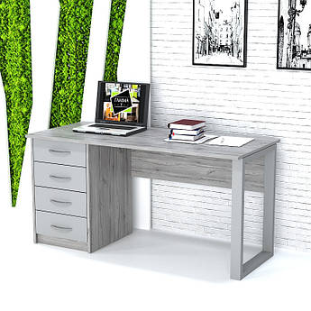 Офісний стіл лофт ХП-3-1 (1200x600x750) Хортиця/Сірий Гамма стиль
