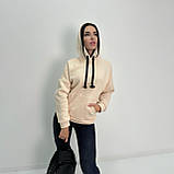 📌 Тепла Толстовка на флісі з капюшоном, жіноча | Худі з кишенею кенгуру спереду тринитка | Норма та Батал, фото 3