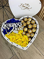 Подарунковий шоколадний набір для дівчини з цукерками набір у формі серця для дружини, мами, дитини Nbox-13