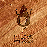 Дошка для нарізки "In love with avocado", 35 см, англійська, фото 3