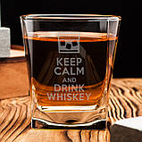 Склянка для віскі "Keep calm and drink whiskey", англійська, Крафтова коробка, фото 2
