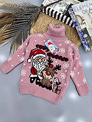 Дитячий новорічний светр для дівчинки на 2-3, 3-4, 4-5 років