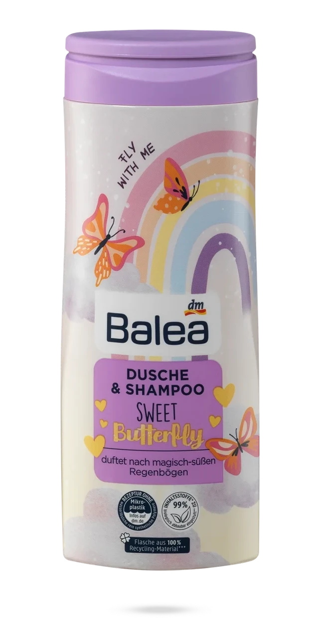 Гель для душа та шампунь Balea Kids 2 в 1 Sweet Butterfly 300 мл