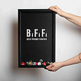 Рамка-копілка для пивних кришок "Beer Friends Forever", Чорний, англійська, фото 3