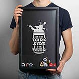 Рамка-копілка для пивних кришок "Come to the dark side of the beer", Чорний, англійська, фото 3
