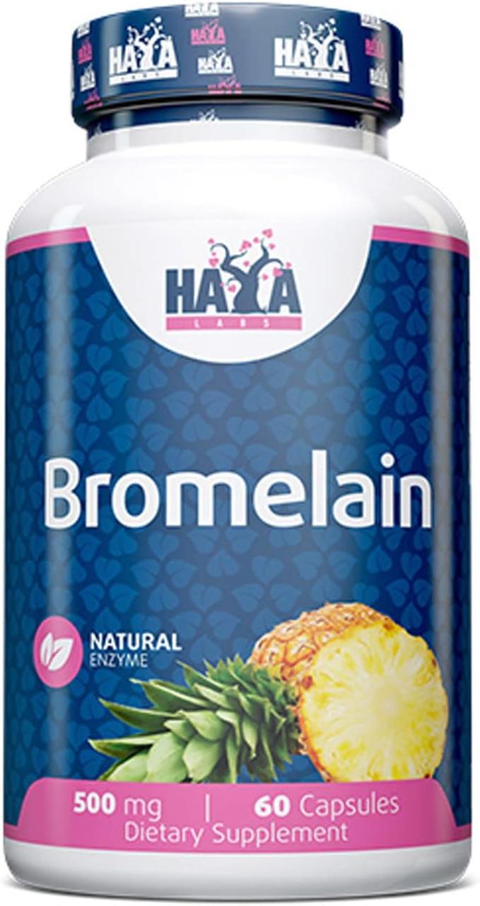 Бромелайн Haya Labs Bromelain 500mg 60 Caps, фото 1