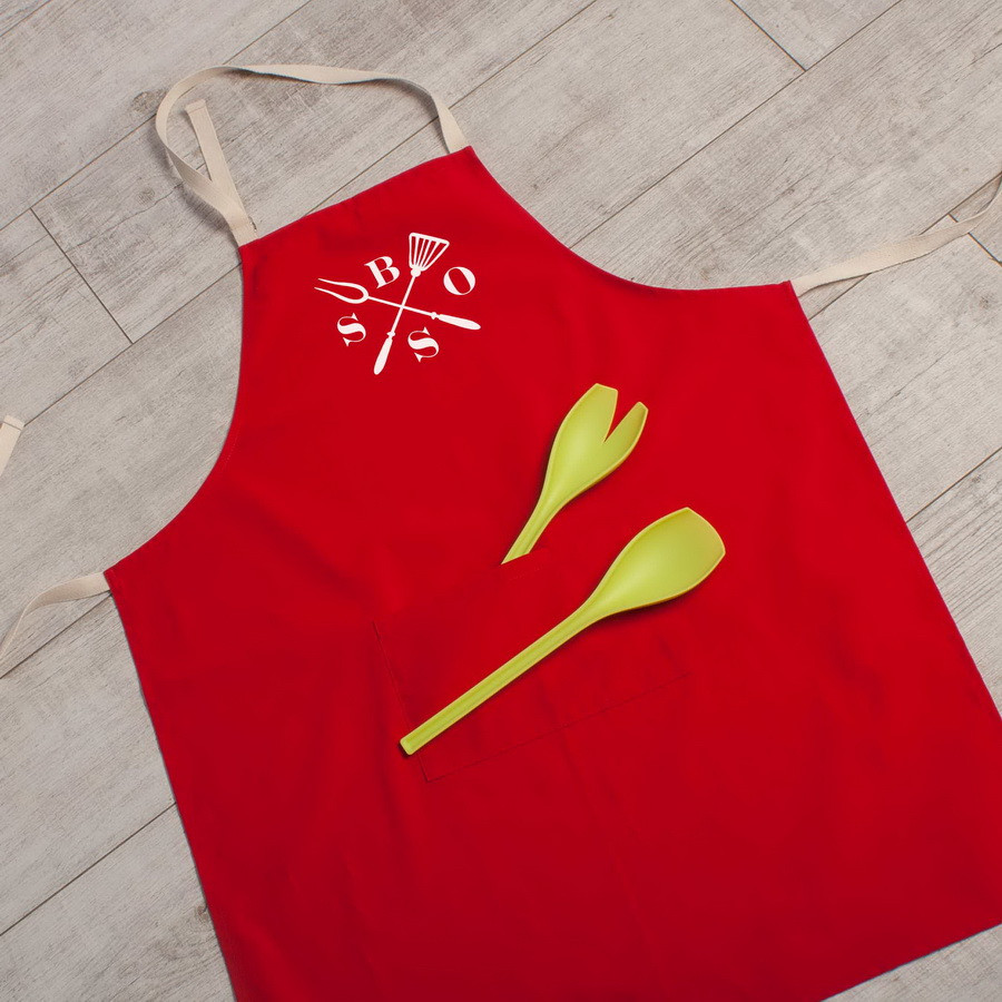 Фартух "BOSS", Червоний, Red, англійська, фото 1