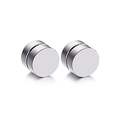 Круглі сережки плаги обманки без проколу на магніті 6 мм
