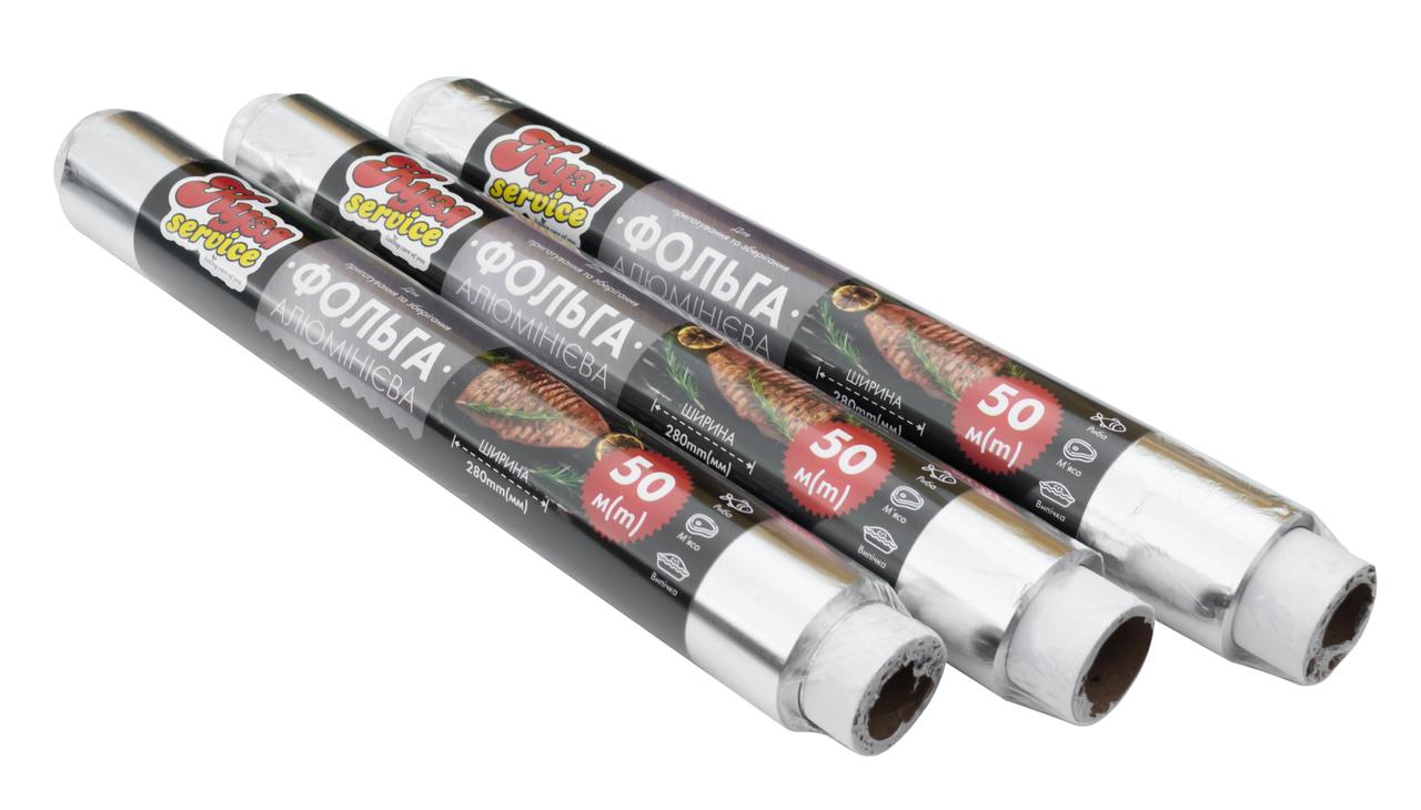 Фольга для запікання 50 (50 метрів * 28 см товщина 9 мкм) КУЗЯ SERVICE, фото 1
