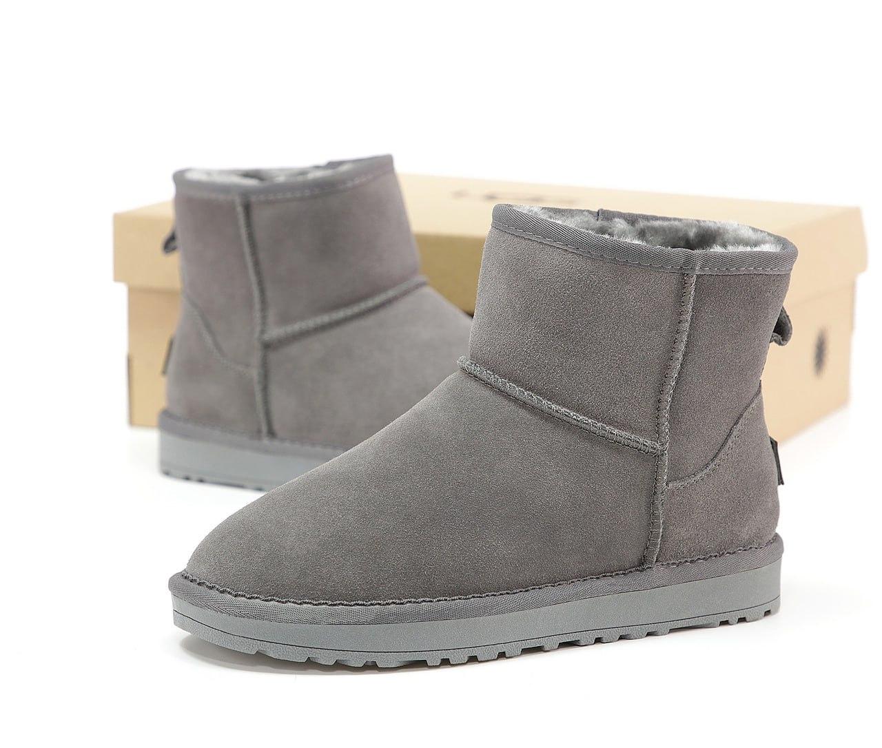 Уггі Ugg Australia Ultra Mini Grey Suede (Натуральні жіночі Уггі Ультра Міні в сірому кольорі)