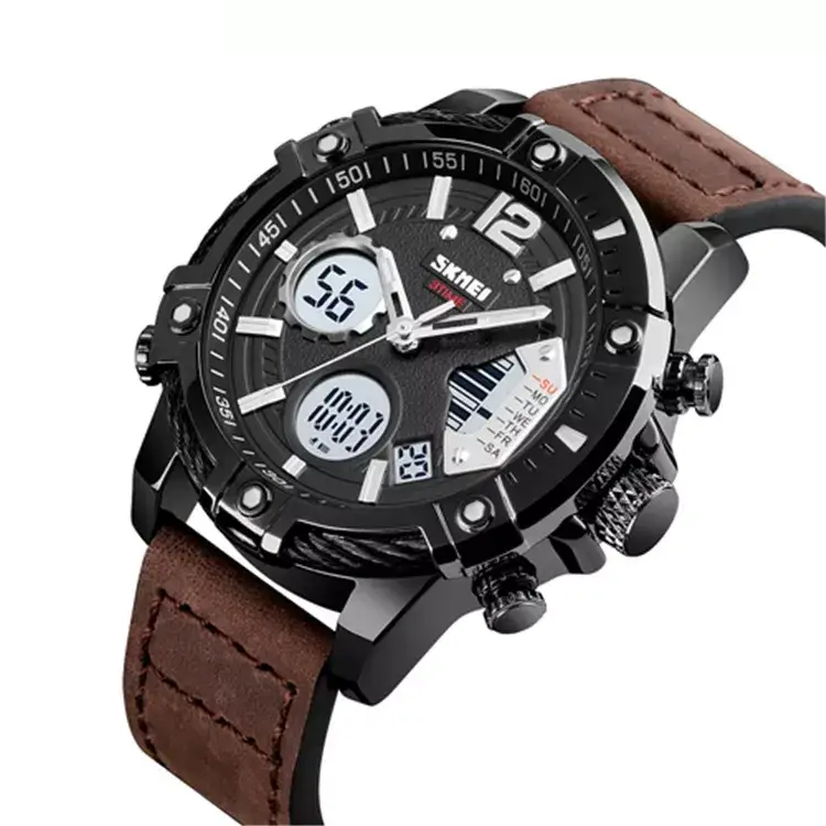 Чоловічий класичний наручний годинник Skmei 1618 (Коричневі), фото 1