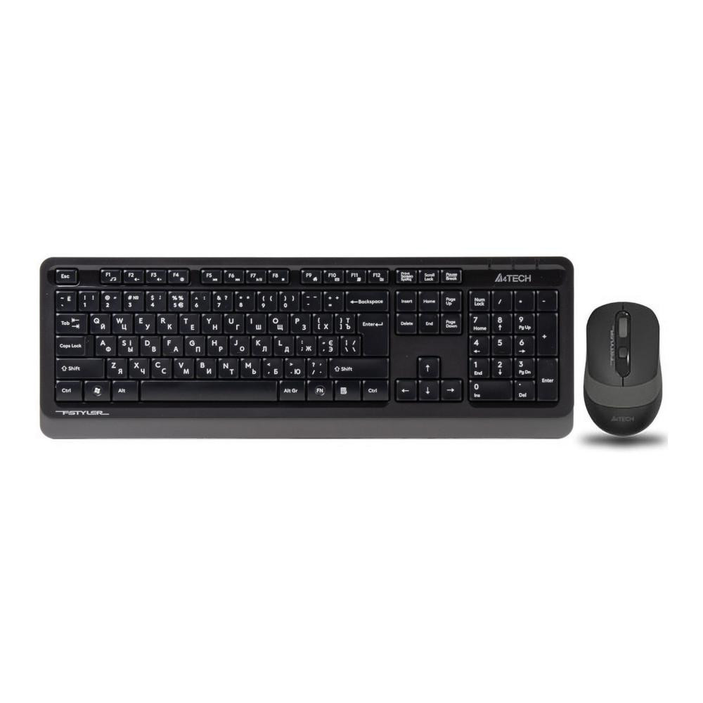 Комплект (клавіатура + мишка) бездротовий A4Tech Fstyler FG1010 (Black/Grey)