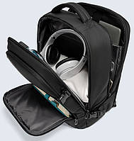Чорний міський дорожній рюкзак міський Bange BG-7690 USB-роз'єм вологостійкий дорожний для ноутбука 15,6