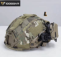 Чехол кавер IDOGEAR на баллистический шлем Fast с чехлом для батареи NVG Мультикам