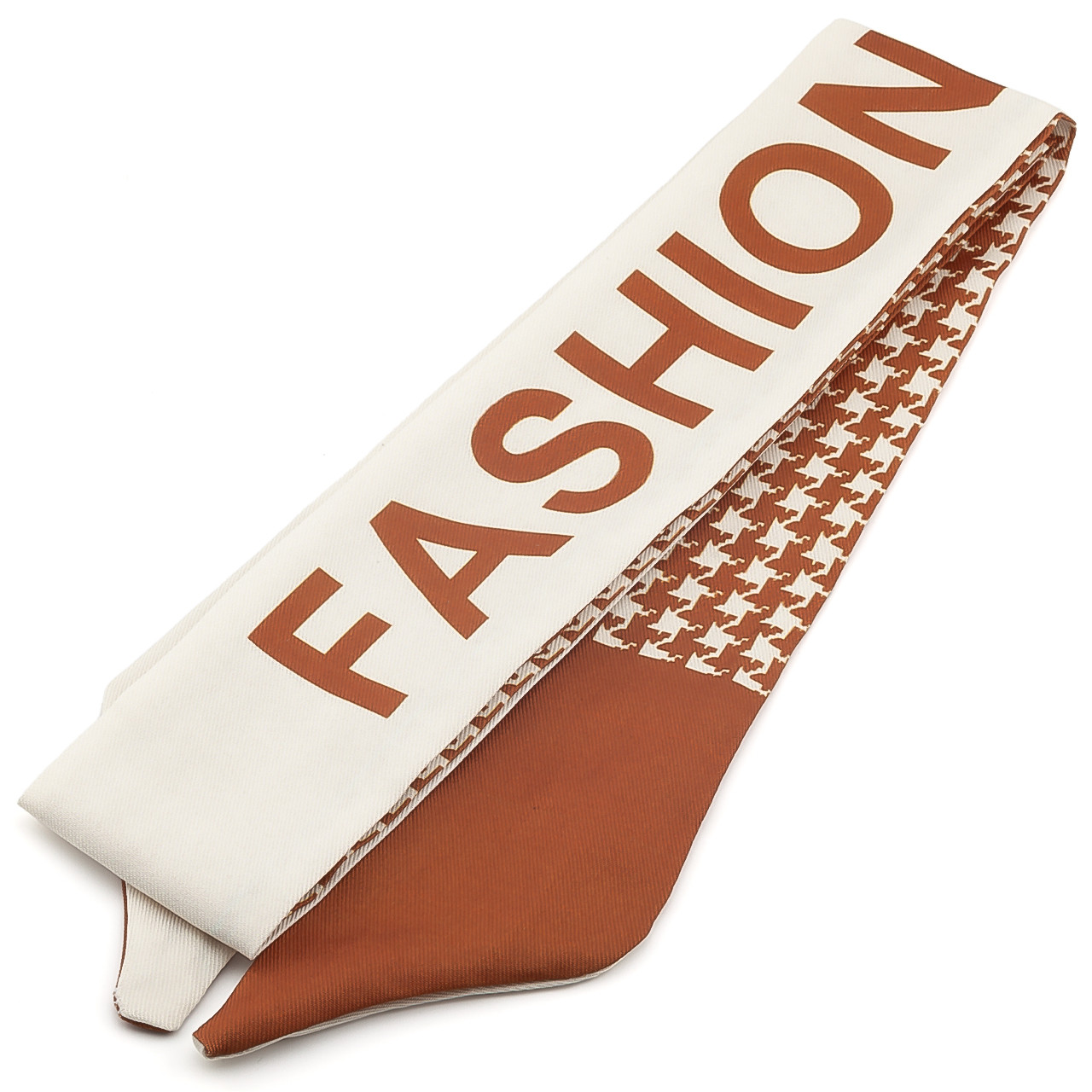 Хустка-стрічка Твіллі для сумки/волосся 90х5 см 1 шт. принт Houndstooth Series ●Brown Model, фото 1