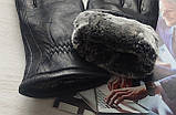 Чоловічі шкіряні рукавички зимові, підкладка хутро, фото 3