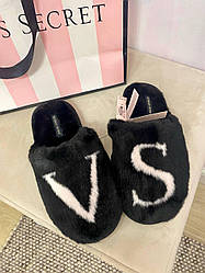 Жіночі Кімнатні Тапочки Victoria's Secret Faux Fur Slipper Мехові, Чорні