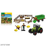 Іграшковий набір "Ферма" арт. 550-4K (24шт/2) трактор з причепом,фігурки,інструменти,короб. 24*18,5*9см