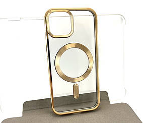 Чохол на iPhone 15 Avantis Metal spraying TPU Case Magsafe накладка бампер силіконовий золотий