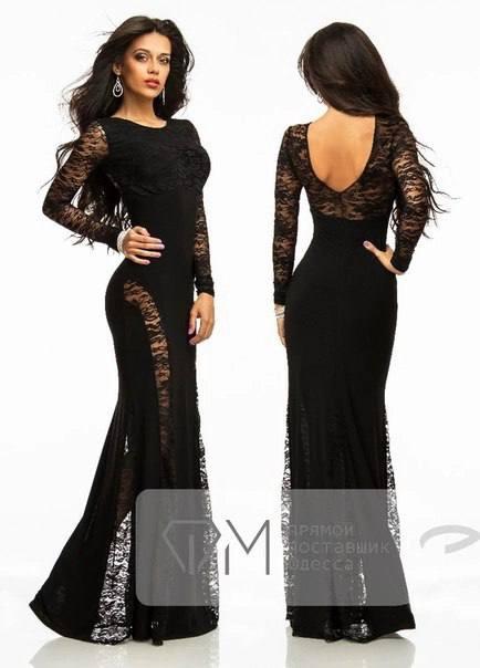 Чорна сукня до підлоги по фігурі р.42