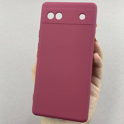 Чохол для Google Pixel 6A матовий із захистом камери чохол на телефон гугл піксель 6а бордовий cfa, фото 1