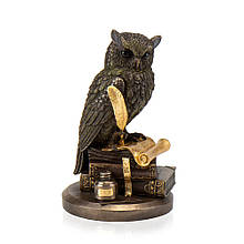 Декоративна статуетка "Мудра сова" з полістоуну від італійського бренду Veronese висота 22 см