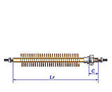 ТЕН 2500W 220V для повітряної теплової завіси, оребрений, нержавійка, Lr=885мм, d=8.5мм, штуцер М14, фото 2