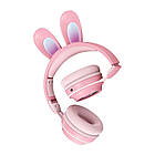 Бездротові повнорозмірні дитячі Bluetooth навушники KP-56 з кролячими вушками, фото 4