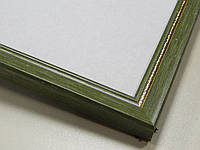 Рамка 40х40. Профіль 22 мм. "Зелений з окантовкою". Рамки для фото,вишивок,картин