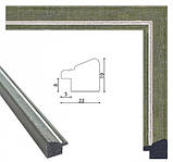 Рамка 40х40. Профіль 22 мм. "Зелений з окантовкою". Рамки для фото,вишивок,картин, фото 3