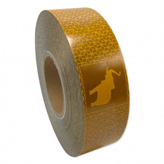 Світловідбиваюча стрічка жовта SCHMITZ 50 мм x 1 м [до жорстких бортів] -min замовлення 5 метрів-, фото 1