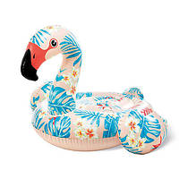 Надувной плотик "Тропический Фламинго" Intex 143 х 137 см, надувной фламинго, надувной плот детский (57559)