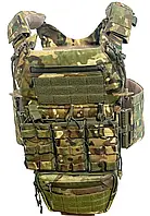 Плитоноска plate carrier, Комплект плитоноска с напашником для военных, плитоноска мультикам multicam