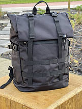 Рюкзак Turist Max трансформер, для подорожей в який влізе все, на 40-70л, чорний оксфорд, фото 2